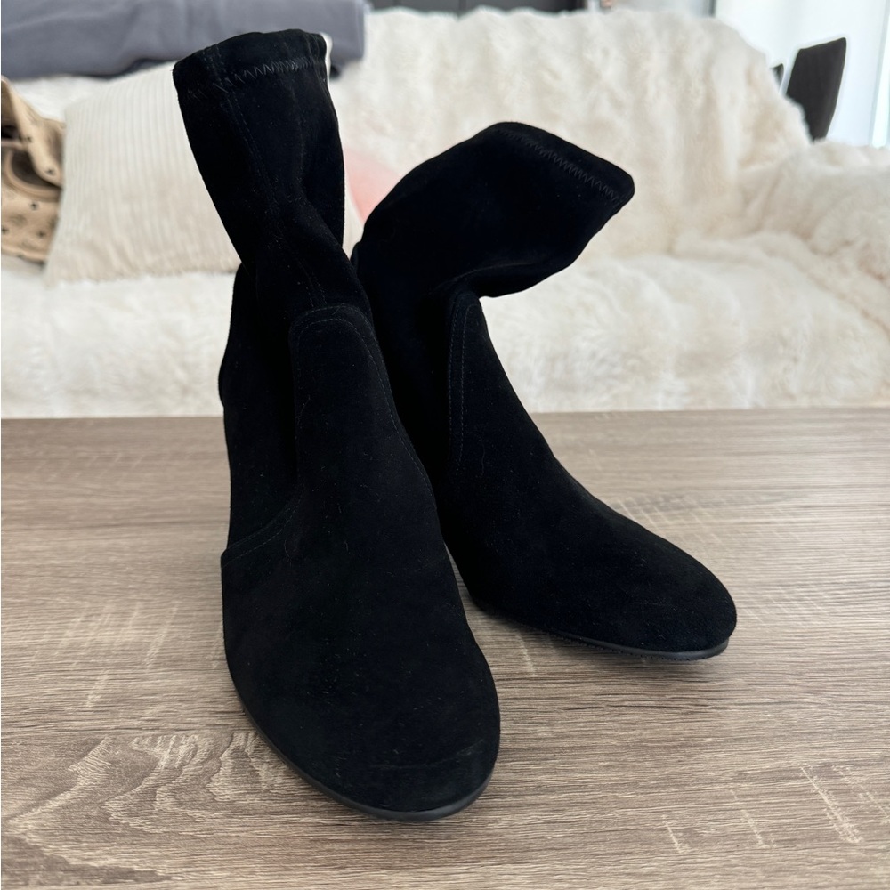 YULIANA 60 BLACK SUEDE STRECH BOOTS